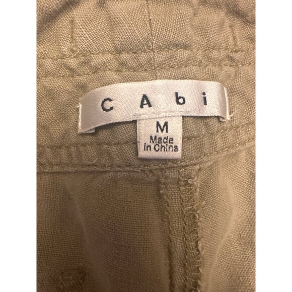 Cabi Womens Linen Pants M Beige Relaxed Fit Drawstring Waist - Picture 3 of 6